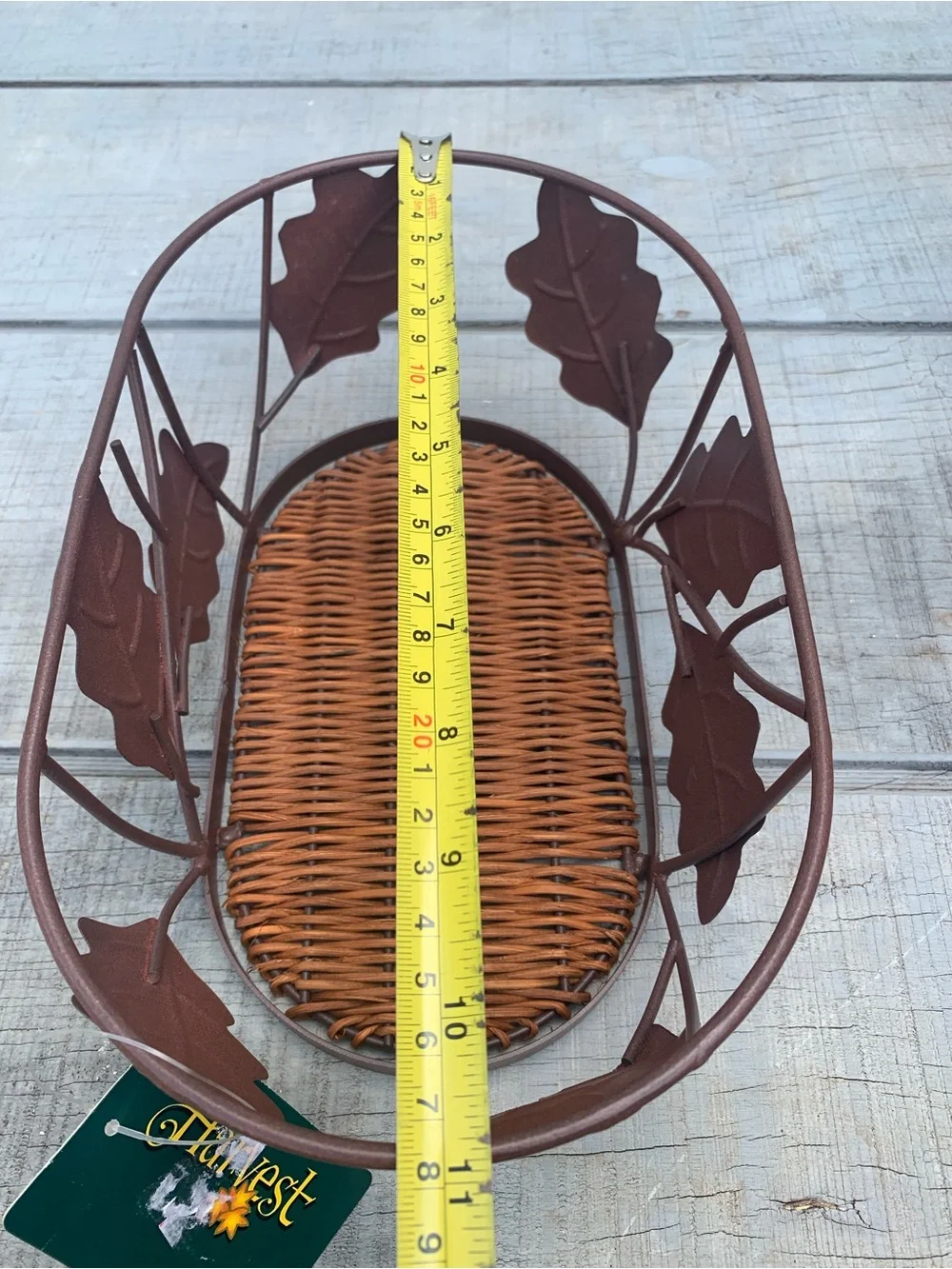 Decorative Brown Metal Leaf Basket - Home Accents